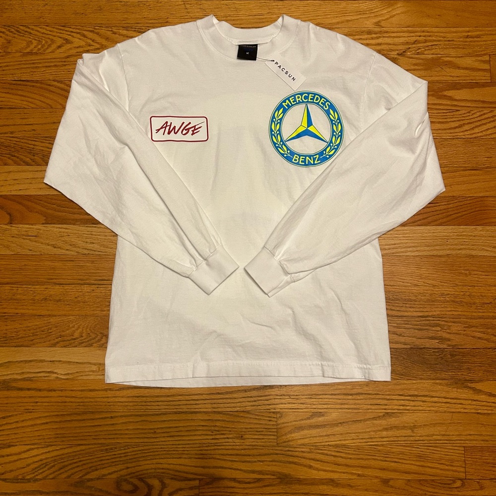 AWGE Mercedes ASAP Rocky Long Sleeve White Tee
